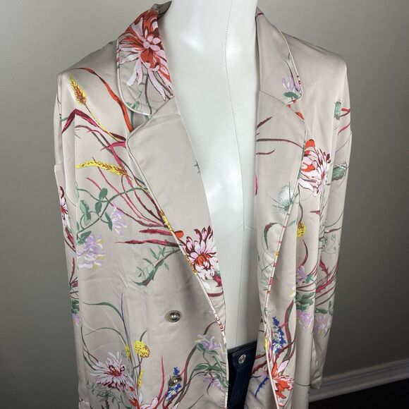 y2k style oversized H&M bohemian floral print kimono blazer size large - Picture 4 of 10